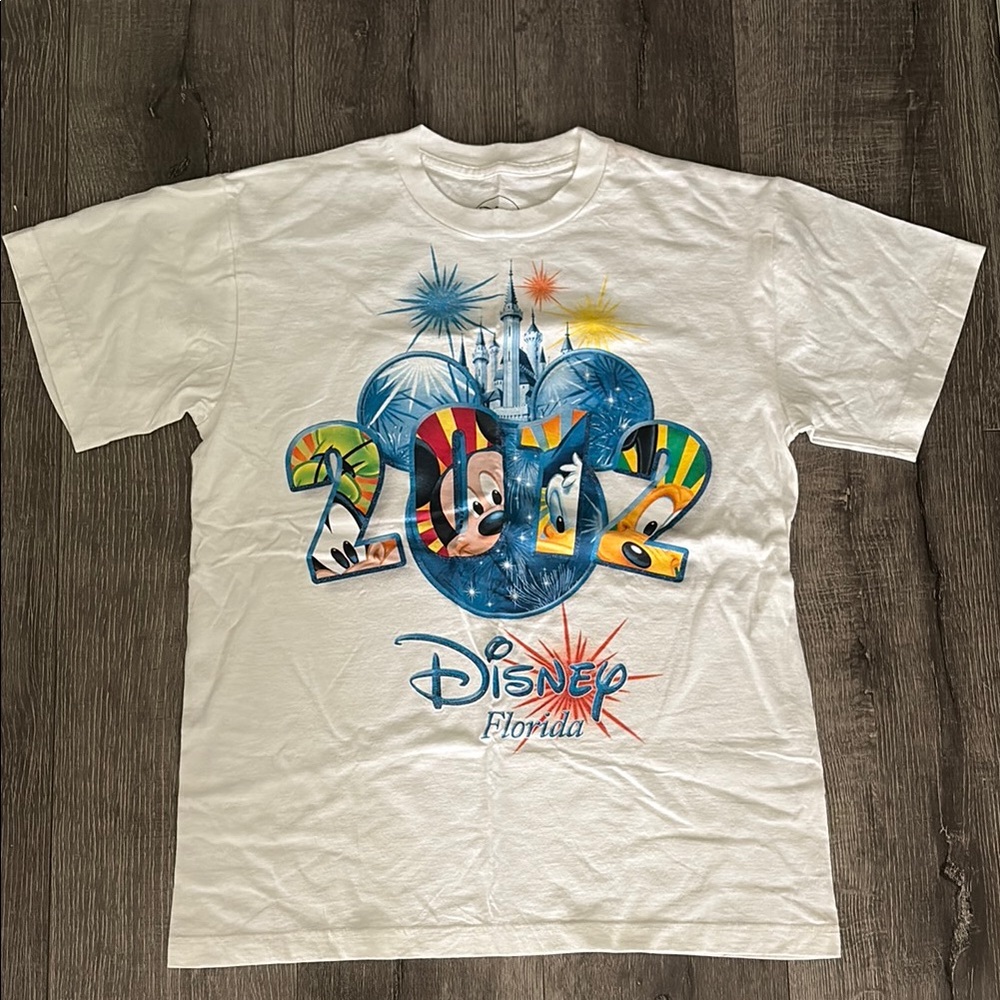 Disney Florida 2012 White Graphic Tee, Medium